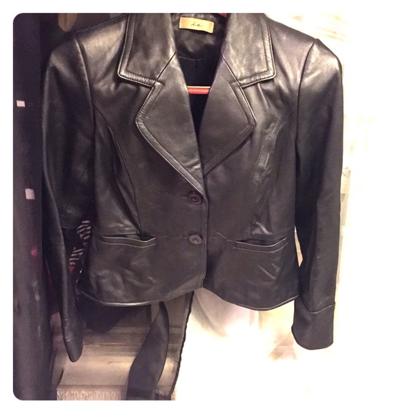 I.E. Black Leather Jacket