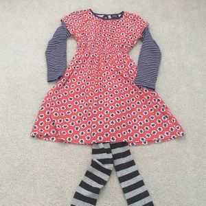 Mimi Boden girls dress and tights.
