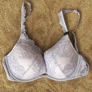 VICTORIAS SECRET TAUPE LACE PUSH UP BRA