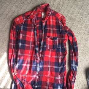 Abercrombie red plaid button up