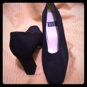 Nine West Elizabeth Black Suede Heels