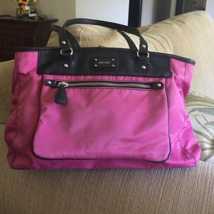 🌺NINE WEST LARGE PINK CANVAS TOTE