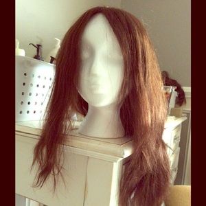 Fox red-brown human hair wig