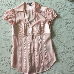 Baby pink Bebe silk shirt
