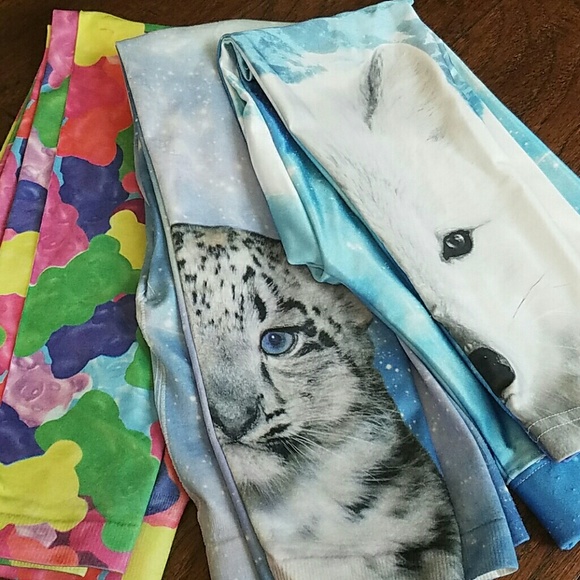 Three pairs of girls leggings