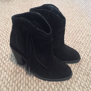 Black suede booties