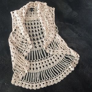 Crocheted shawl vest