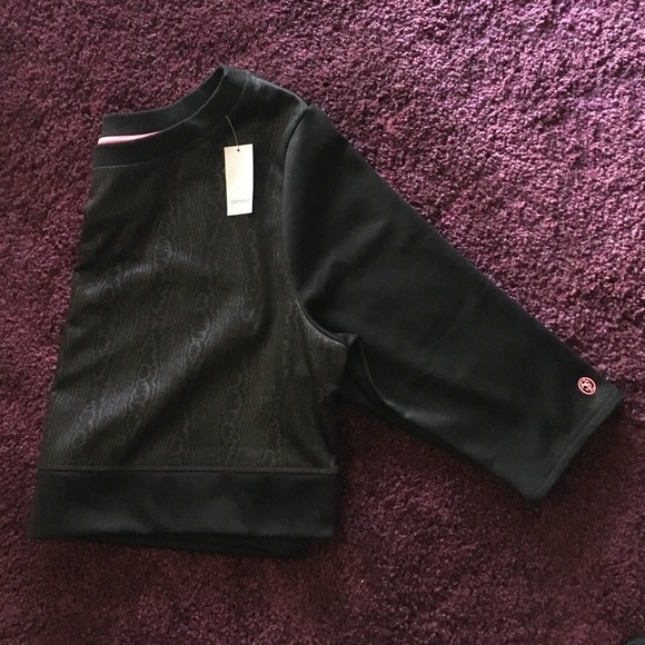 Lane Bryant Livi Active Black Crop Top Sweat Shirt