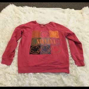 Pink nirvana crew neck