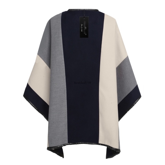 NWT grey colorblock poncho - Picture 2 of 3