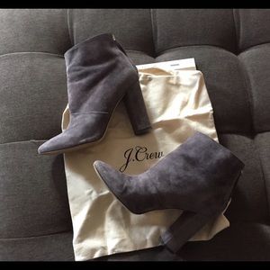 Jcrew grey suede boots