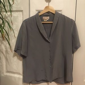 Vintage Silky Grey Blouse
