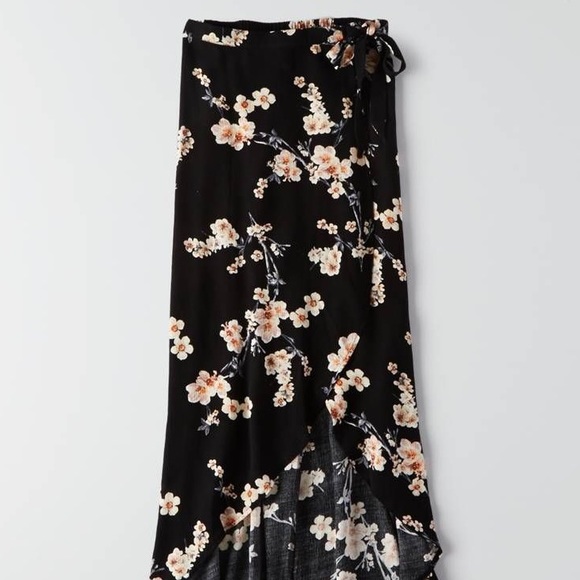 AEO floral wrap skirt