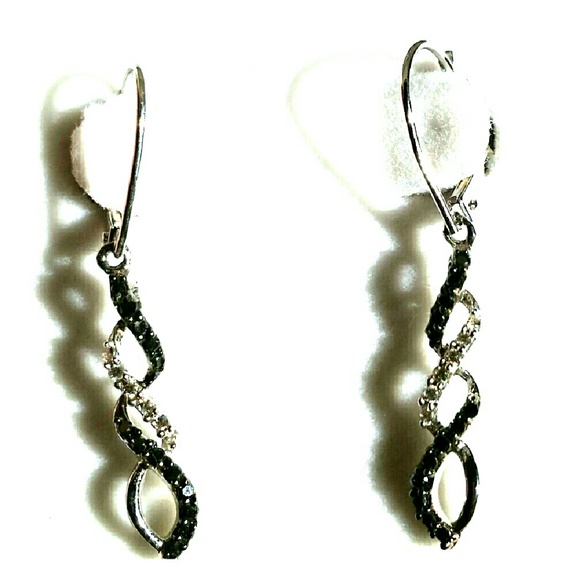 Chocolate & White Diamond Helix earrings