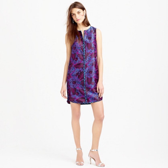 J. Crew sleeveless shift dress in midnight floral
