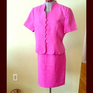 Le Suit Textured Petite Two Piece Skirt Suite