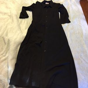 Vintage 90s goth witchy black button up dress