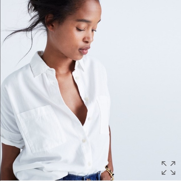 Madewell White Cotton Courier Shirt