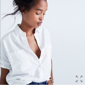 Madewell White Cotton Courier Shirt