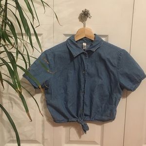 Denim Crop Button-up