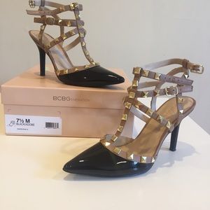 BCBGeneration Shoes - BCBGeneration Darron Black/Nude Studded Heels 7.5 BCBGeneration Shoes - BCBGeneration Darron Black/Nude Studded Heels 7.5