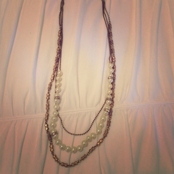 J.crew multi-strand pearl and gold necklace