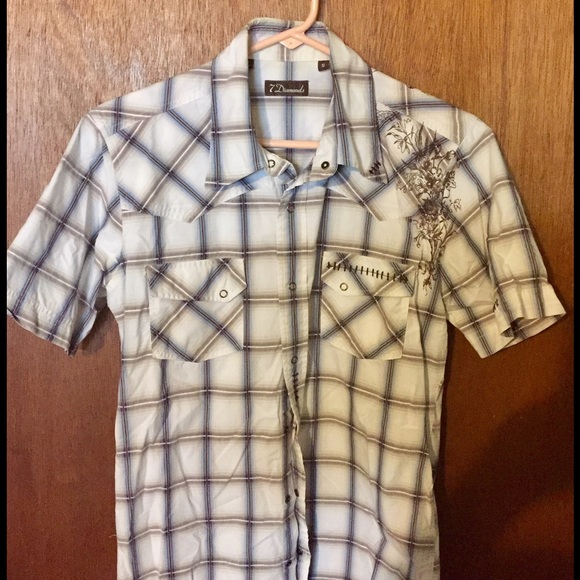 Small 7 Diamonds Short-sleeve Button-up Shirt