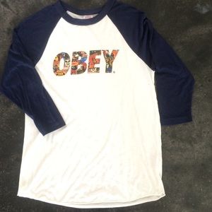 OBEY baseball T