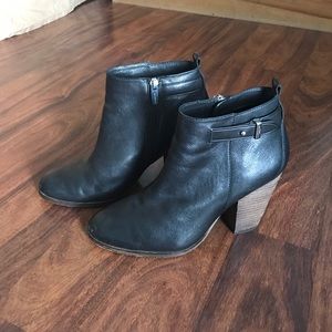 Coach Hewes Leather black booties