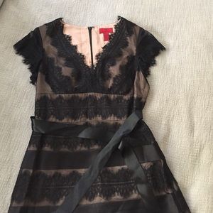 Black Satin Lace Dress