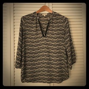 Pleione Black and Cream Blouse