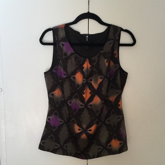 Elie Tahari Blurred Diamond Sleeveless Top