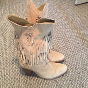 Suede cowgirl boots