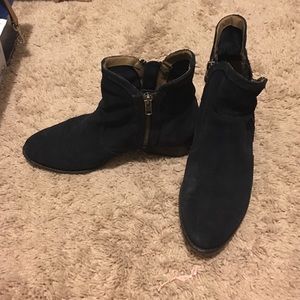 Navy suede Seychelles ankle boots