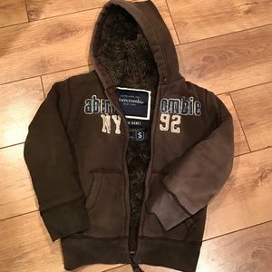 Kids Abercrombie fur lined coat size small