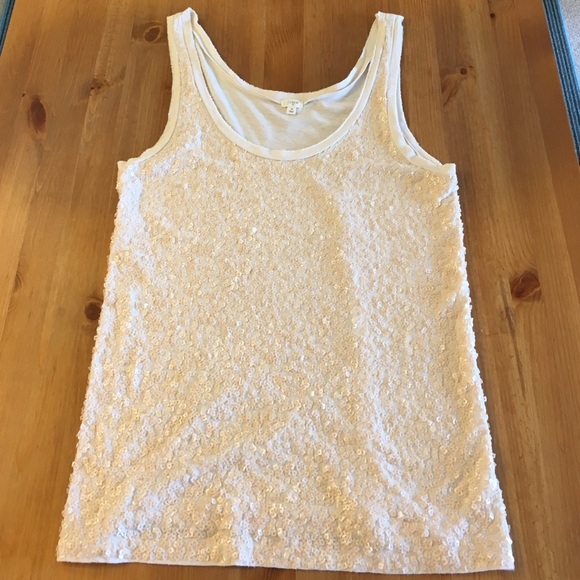 J.Crew Ivory Sequin Tanktop