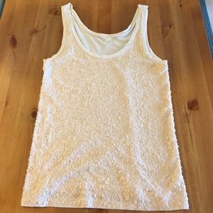 J.Crew Ivory Sequin Tanktop