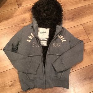 Kids Abercrombie fur lined jacket size xl