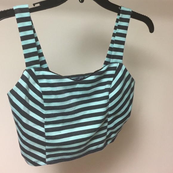 Mint and black crop top