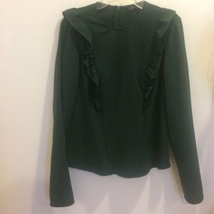 Zara Women's Long Sleeve Frilled Top