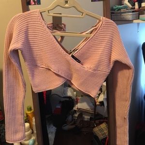 Blush crop sweater