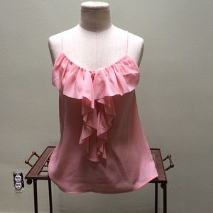 Pink ruffle tank top