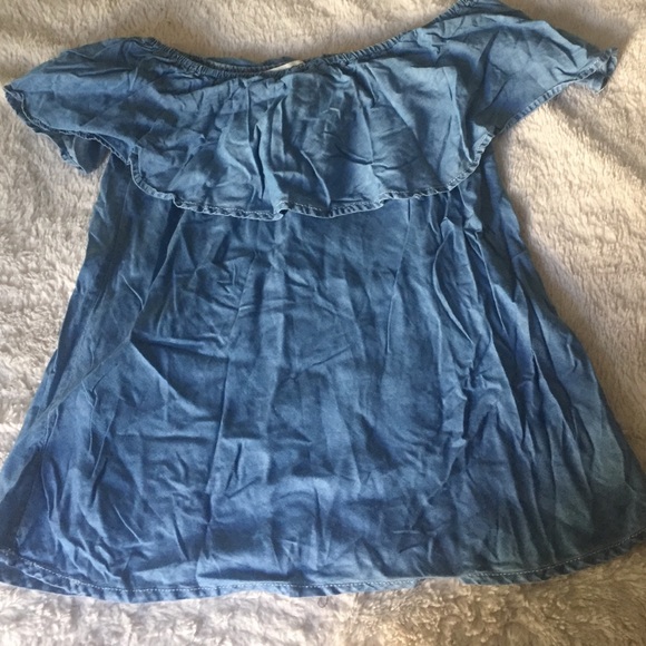 Off the shoulder Bardot denim style top