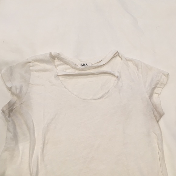 🎉SALE🎉LNA white ripped neck tee