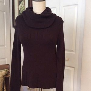INC Brown Cowl Neck Sweater