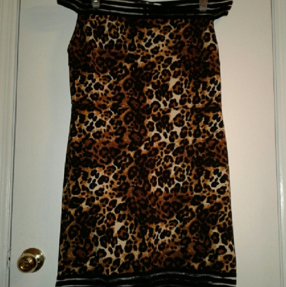Off the shoulder leopard print mini dress