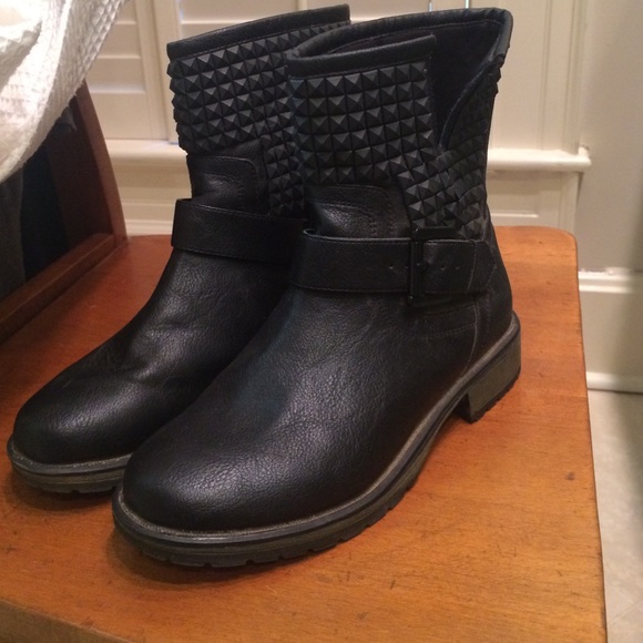 Black studded Moto booties