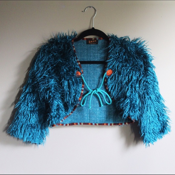 Shaggy Teal Sweater/Jacket