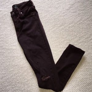 Just Black Maroon Skinny Jeans