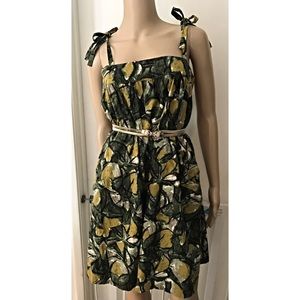 NWT Anthro Fei Vintage Leaves Fruit Dress